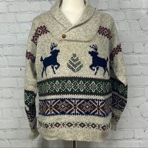 Vintage Woolrich men’s shawl collar wool sweater
